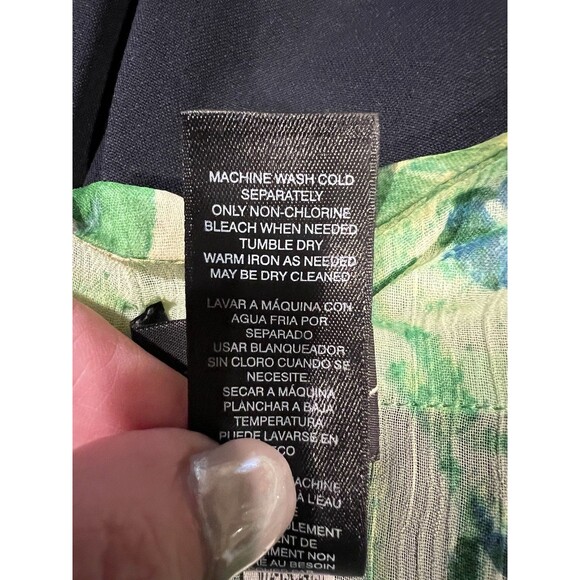 Chicos Travelers Tropical Palm Leaf Lightweight Cardigan Topper Blouse Large 2 - Picture 6 of 7